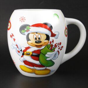 Vintage Mickey Mouse Santa Christmas Mug Enesco Large mug Holiday mug Disney